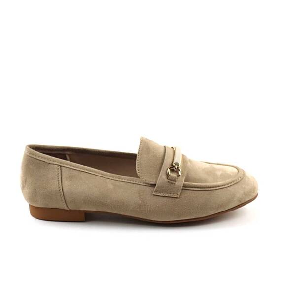 Mocasini usori de dama , cu accesoriu auriu A10505-BEIGE, Culoare (12): Bej, Marime (12): 41 - 4- Roveli
