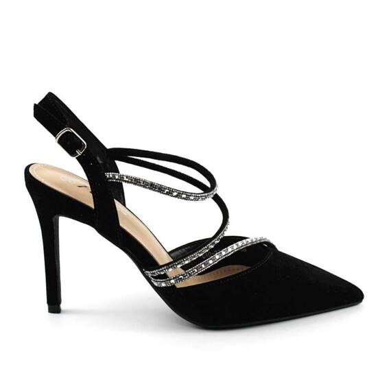 ​Pantofi eleganti de dama , decorati cu pietre 2711-1B-BLACK, Culoare (12): Negru, Marime (12): 35 - 3- Roveli