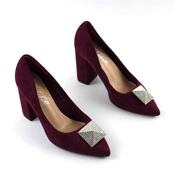 ​Pantofi eleganti de dama , cu brosa argintie 88416-11-PURPLE, Culoare (12): Mov, Marime (12): 37* - 3- Roveli
