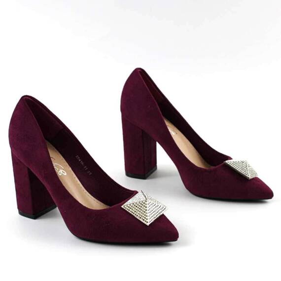 ​Pantofi eleganti de dama , cu brosa argintie 88416-11-PURPLE, Culoare (12): Mov, Marime (12): 37* - 5- Roveli