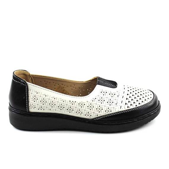 Pantofi comozi de dama , perforati 7058-WHITE/BLACK, Culoare (12): ALB/NEGRU, Marime (12): 40* - 4- Roveli