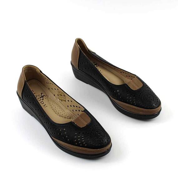 Pantofi comozi de dama , perforati A095-BLACK/KHAKI, Culoare (12): NEGRU/KAKI, Marime (12): 41* - 3- Roveli