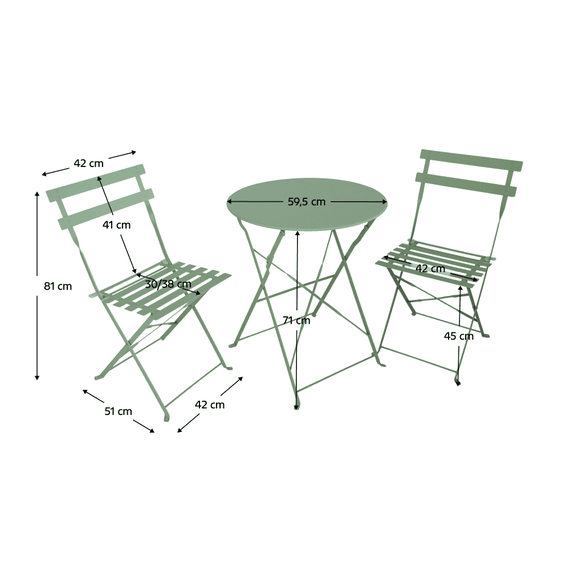 Set gradina 1+2, verde, otel, OBAX NEW - 10- Roveli