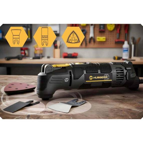 Slefuitor orbital, motor eficient, 15.000-21.000 rpm, unghi de oscilatie de 3°, maner antiderapant, 6 viteze, 310 W - 7- Roveli