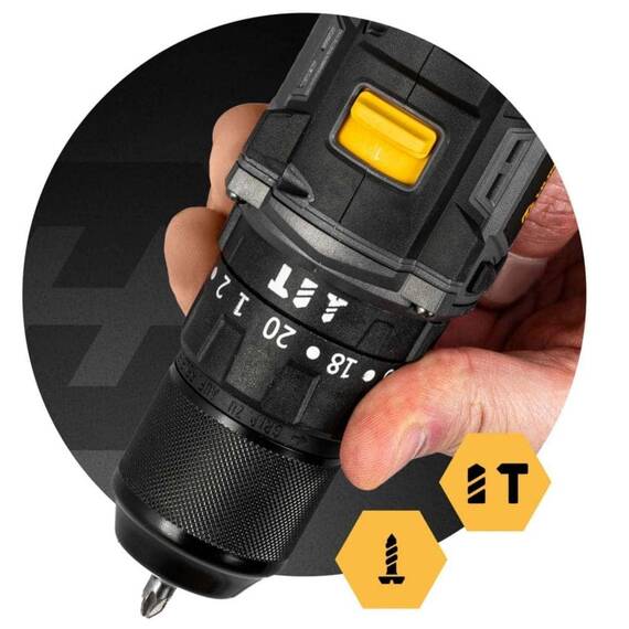 Masina de gaurit si insurubat fara fir, viteza 1400 rpm, 3 moduri de functionare, iluminare LED, 2 trepte de viteza, 2 baterii de 21V 2Ah, set complet de burghie/surubelnita, 160 W - 3- Roveli