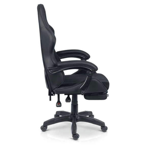 Scaun de gaming, tapiteria EmbrONE™, suport extensibil pentru picioare, functia de inclinare a spatarului, ergonomic, reglare a inaltimii 102-122 cm, negru - 2- Roveli
