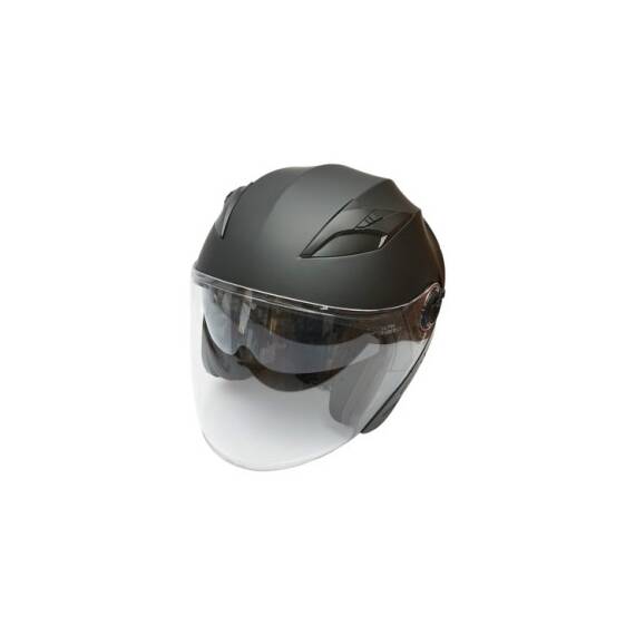 Casca moto tip jet neagra cu viziera transparenta si ochelari de soare marimea XL, model Urban - - Roveli