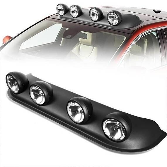 Ansamblu format din 4 proiectoare cu Led si Angel Eyes, montaj pe plafon sau capota, alimentare 12V, lungime 85cm, destinat vehiculelor Off-Road - - Roveli
