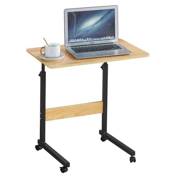Reglabil masa PC cu roti, stejar/negru, JUSTUS - 4- Roveli