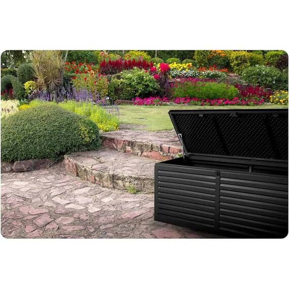 ​Cutie gradina, din plastic, maner de transport, cu capac, 390 l, 143 x 57 x 53,5 cm, negru - 5- Roveli