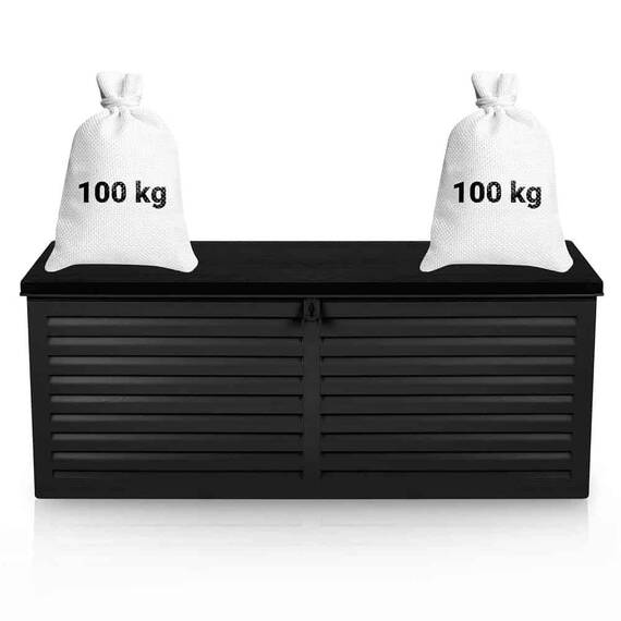 ​Cutie gradina, din plastic, maner de transport, cu capac, 390 l, 143 x 57 x 53,5 cm, negru - 8- Roveli