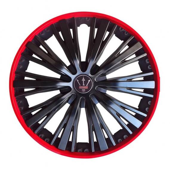Set 4 capace roti VELAR Pulse Red, design Sport cu accente rosii, ABS rezistent, Universal, pentru jante R16 - - Roveli