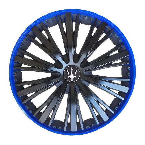 Set 4 capace roti VELAR Pulse Blue, design Sport cu accente albastre, ABS rezistent, Universal, pentru jante R16 - - Roveli