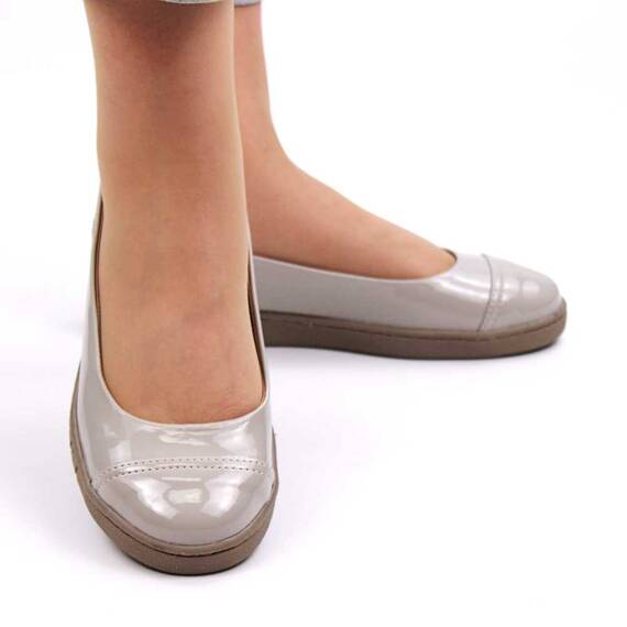 Pantofi usori si comozi , lacuiti , cu talpa groasa 3221-BEJ/BEJ - 3- Roveli