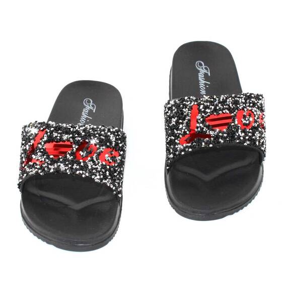 ​Papuci de dama usori si comozi 861-LOVE-BLACK, Culoare (12): Rosu, Marime (12): 38 - 4- Roveli