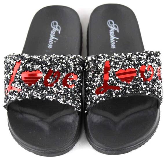 ​Papuci de dama usori si comozi 861-LOVE-BLACK, Culoare (12): Rosu, Marime (12): 36 - 2- Roveli