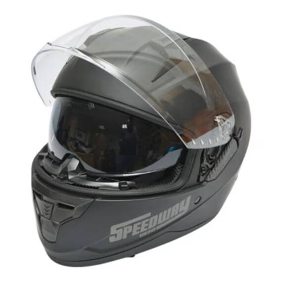 Casca moto integrala negru mat cu viziera transparenta si ochelari de soare, marimea L, model Arcane II - - Roveli