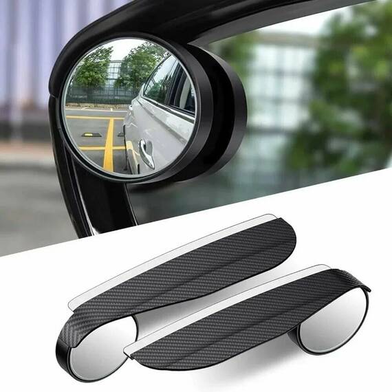 Set 2 buc. Oglinzi "Unghi Mort" cu protectie ploaie, finisaj Carbon, culoare Neagra - - Roveli