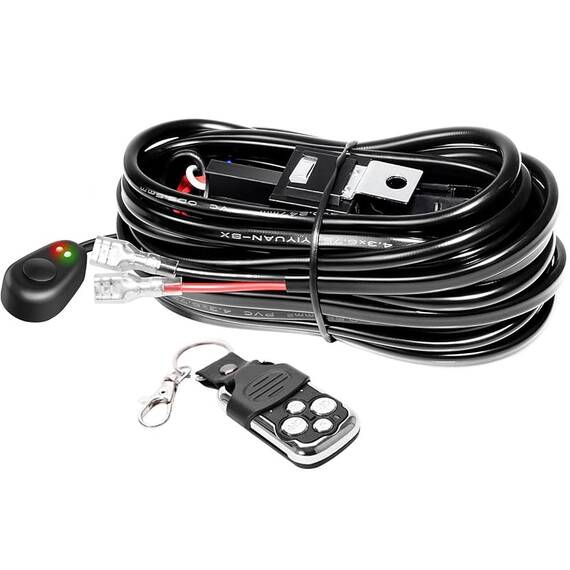 Cablaj pentru proiectoare LED cu telecomanda, functii strobo, relee si sigurante incluse, alimentare 12V - - Roveli