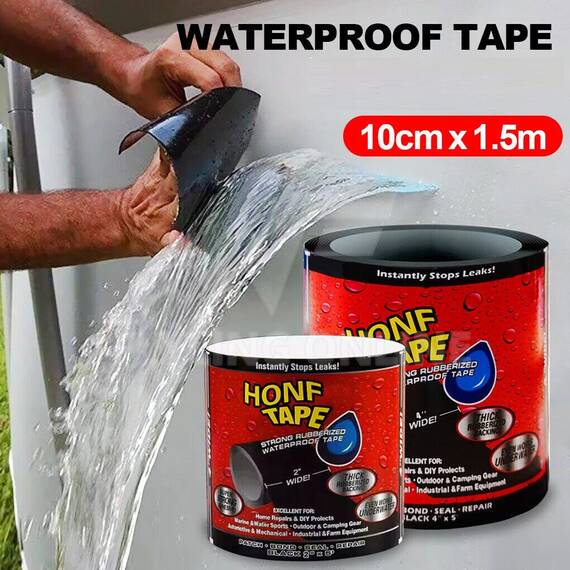 Banda Super Adeziva tip "FLEX TAPE" pentru repararea scurgerilor, rezistenta la apa, culoare neagra, dimensiune 150 x 10cm - - Roveli