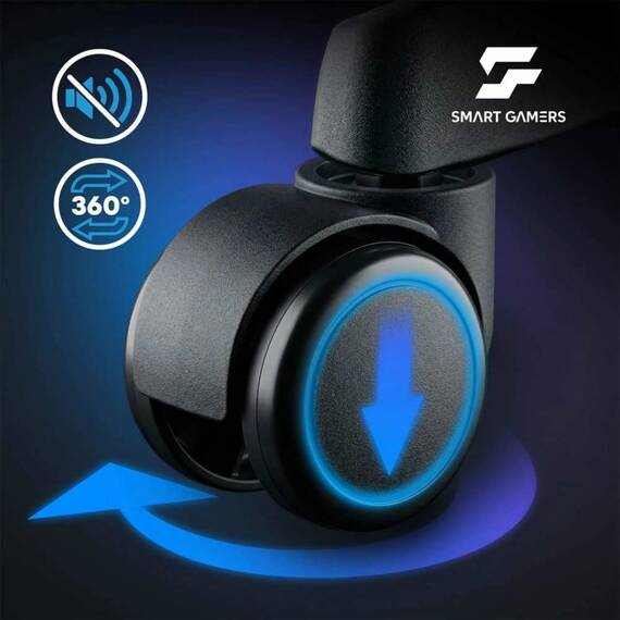 Scaun de gaming, tapiteria EmbrONE™, suport extensibil pentru picioare, functia de inclinare a spatarului, ergonomic, reglare a inaltimii 102-122 cm, negru - 7- Roveli