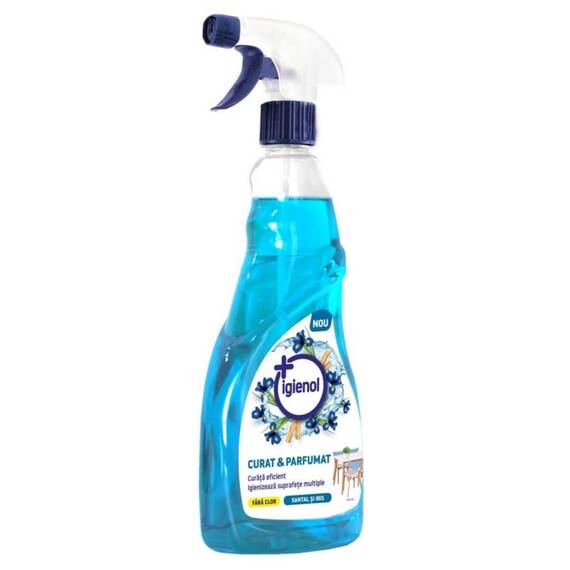 Dezinfectant suprafete Igienol, Curat & Parfumat, lichid, antibacterian, uscare rapida, 750ml, santal si iris - 3- Roveli