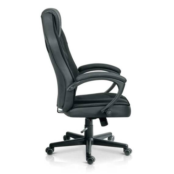 Scaun de gaming, tapiteria EmbrONE™, design ergonomic, reglare a inaltimii, 108-120 cm, baza stabila si roti netede, negru - 3- Roveli