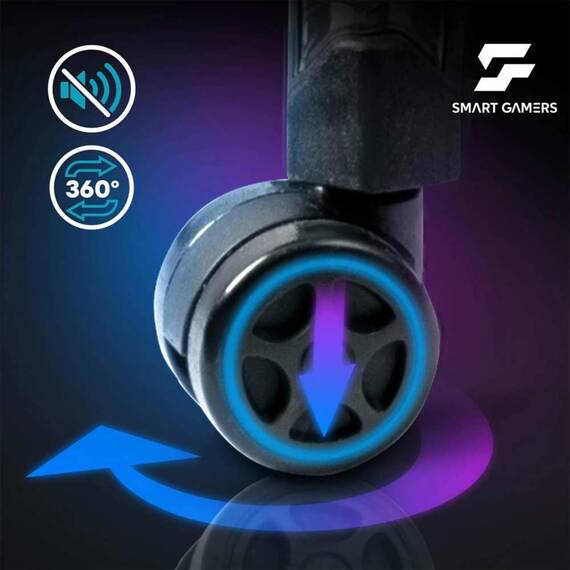 Scaun de gaming, perna lombara, reglare a inaltimii, 103-123 cm, se rotesc la 360°, mecanismul Soft UP™, negru si rosu - 4- Roveli