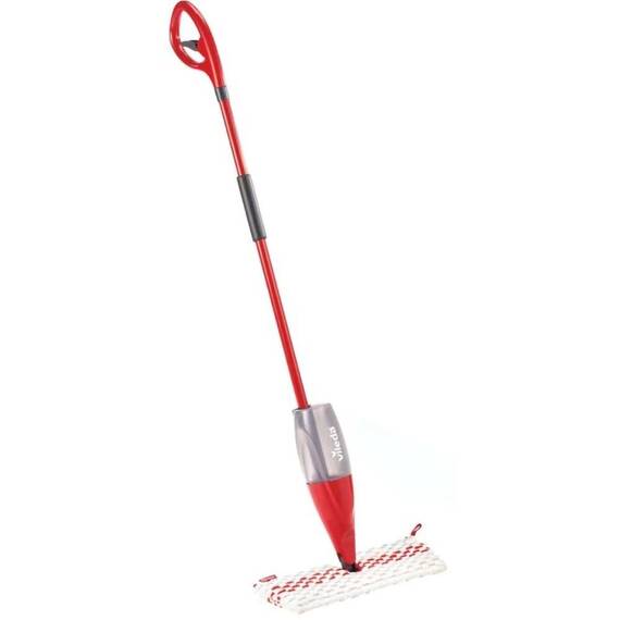 Mop cu pulverizator Vileda Spray Max, microfibra si plastic, rezervor integrat, rotire 180 grade, 1 buc, rosu si alb - - Roveli