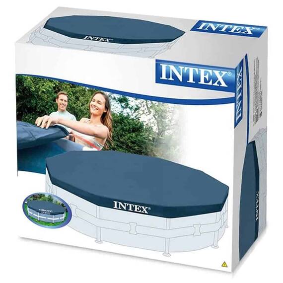 ​Prelata piscina Intex, confectionata din PVC, eficienta impotriva murdariei, frunzelor, resturilor, cu diametru de 366 cm, albastru - - Roveli