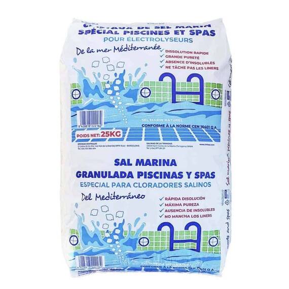 ​Sare de mare pentru piscine cu electroliza, apa mai sanatoasa, granulat, 25 kg - - Roveli