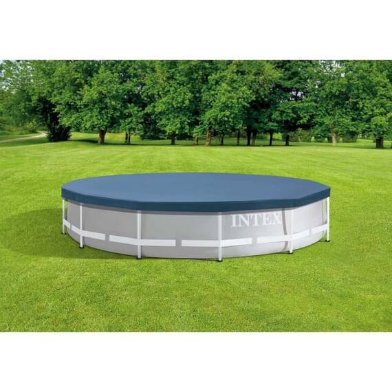 ​Prelata piscina Intex, confectionata din PVC, eficienta impotriva murdariei, frunzelor, resturilor, cu diametru de 366 cm, albastru - 2- Roveli