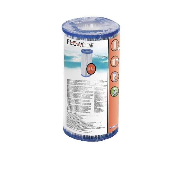 ​Cartus filtru Bestway, pentru pompa filtrare apa piscina, tip III, usor de curatat, 10,6 x 20,3 cm - 2- Roveli