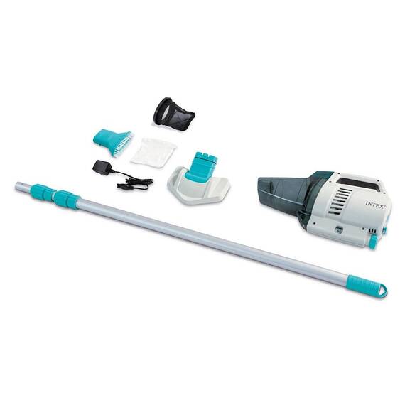 ​Aspirator fara fir pentru curatarea spa-urilor si piscinelor de gradina Intex, tija telescopica, cablu USB inclus, 2 capete de periuta inlocuibile, 4V Ni-MH, 45 litri/ora, 0,8 L - 6- Roveli