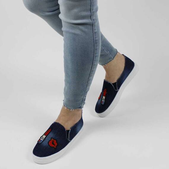 Espadrile dama cu talpa groasa 56-10-Dark-Blue - 4- Roveli