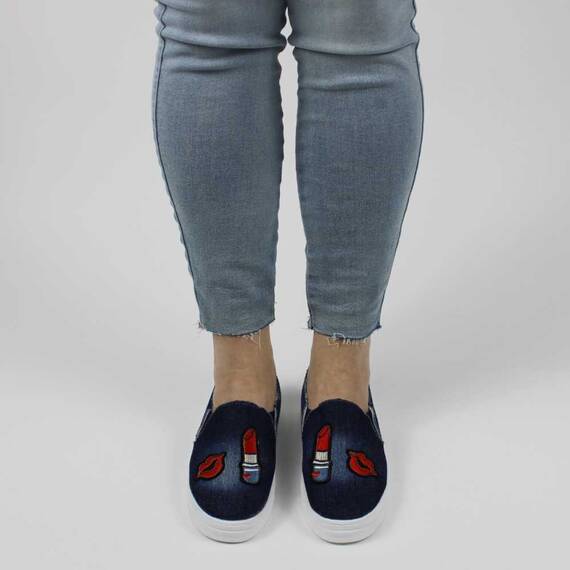 Espadrile dama cu talpa groasa 56-10-Dark-Blue - 3- Roveli