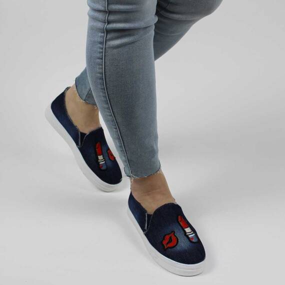 Espadrile dama cu talpa groasa 56-10-Dark-Blue - 2- Roveli