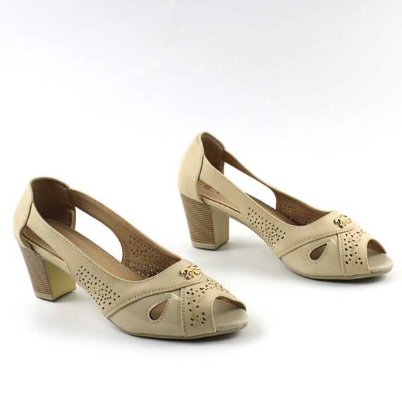 Pantofi comozi de dama , decupati A8521-BEIGE, Culoare (12): Bej, Marime (12): 36 - 4- Roveli