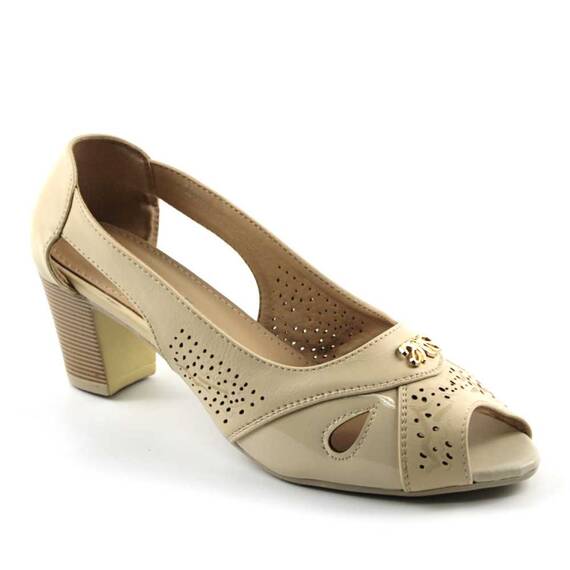 Pantofi comozi de dama , decupati A8521-BEIGE, Culoare (12): Bej, Marime (12): 40 - - Roveli