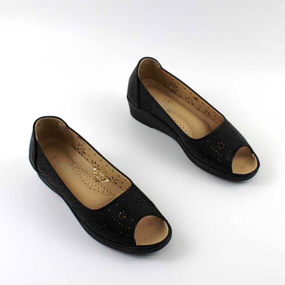 Pantofi comozi de dama , decupati A011-BLACK, Culoare (12): Negru, Marime (12): 37* - 3- Roveli