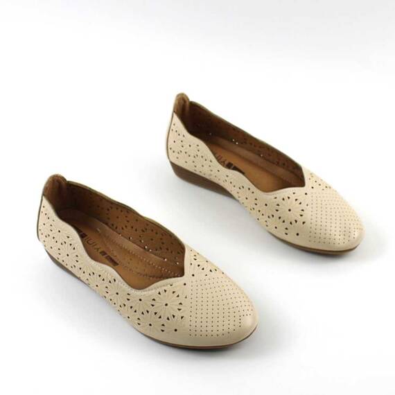 Pantofi comozi de dama , perforati A3885-BEIGE, Culoare (12): Bej, Marime (12): 38* - 3- Roveli