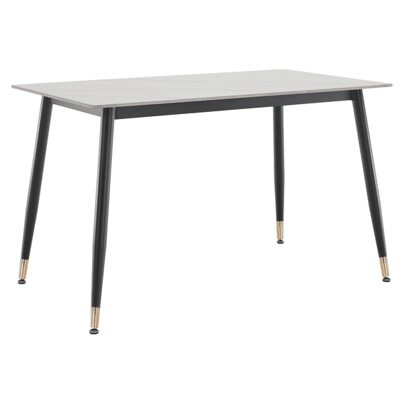 Masa de sufragerie, marmura alba/neagra/aur, 121x71 cm, FLORENC TIP 1 - - Roveli