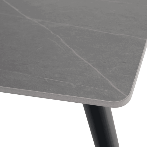 Masa de sufragerie, gri marmura/neagra/aur, 121x71 cm, FLORENC TIP 1 - 2- Roveli
