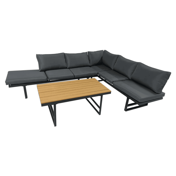 Set de gradina, negru/gri inchis/natural, ILARIA - 2- Roveli
