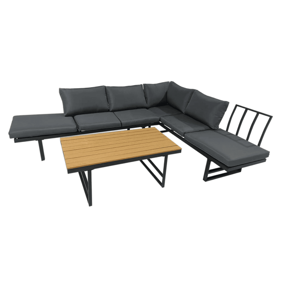 Set de gradina, negru/gri inchis/natural, ILARIA - 3- Roveli