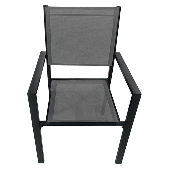 Set de gradina din 9 piese, gri/negru, aluminiu, KESIOS - 7- Roveli