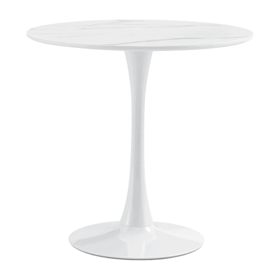 Masa de sufragerie, marmura deschisa/alb, diametru 80 cm, LORIAN - - Roveli