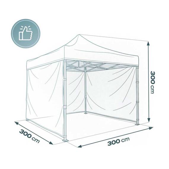 Pavilion de gradina, cu 3 pereti, fabricat din PVC, constructie din otel, acoperisul din PVC 1280D – 100% impermeabil, filtru UV UPF50+, 3 x 3 m, negru - 7- Roveli