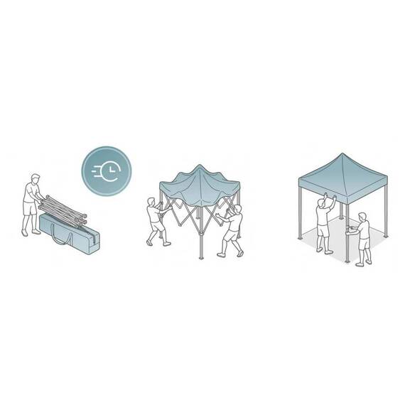 Pavilion de gradina, cu 3 pereti, fabricat din PVC, constructie din otel, acoperisul din PVC 1280D – 100% impermeabil, filtru UV UPF50+, 3 x 3 m, gri - 3- Roveli