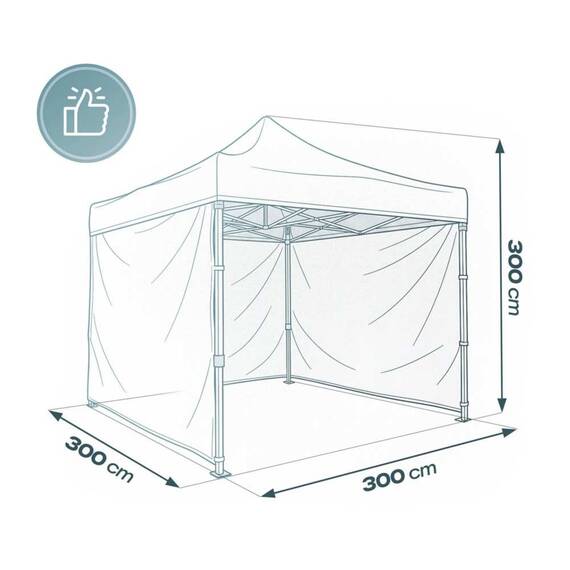 Pavilion de gradina, cu 3 pereti, fabricat din PVC, constructie din otel, acoperisul din PVC 1280D – 100% impermeabil, filtru UV UPF50+, 3 x 3 m, bej - 7- Roveli